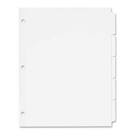Avery Dennison Avery Recycled Write-On Tab Divider, 8.5"x11", 5 Tabs, 36 Sets, White/White 11506